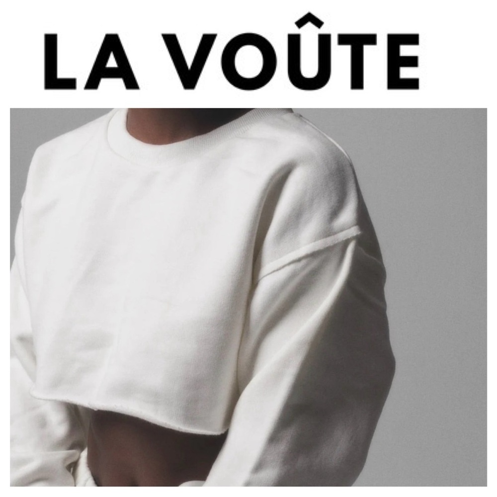 💵NWT LA VOÛTE Cropped White Sweatshirt Size 3X